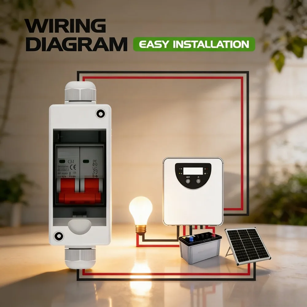 Solar Panel PV Disconnect Switch 63A DC 1000V Breaker Box IP65 Waterproof Box XT
Solar Panel PV Disconnect Switch 63A DC 1000V Breaker Box IP65 Waterproof Box XT