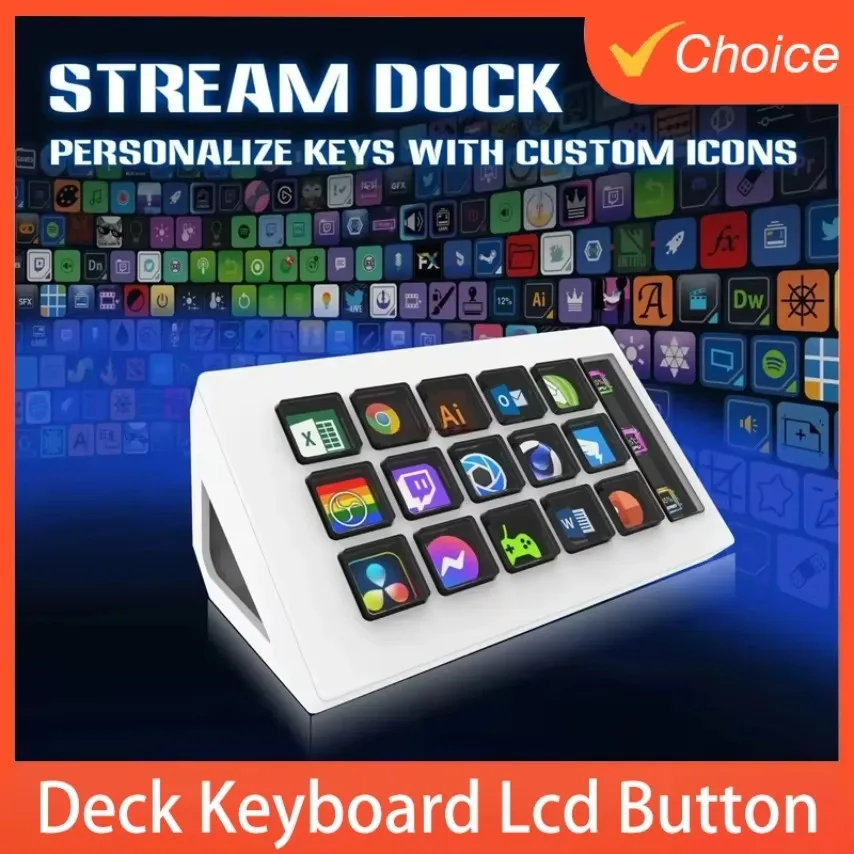 Visual Stream Deck Keyboard Lcd Button 15 Keys Live Content Creation Controller Custom Button For Windows/Macos/Android/Ios Gift
Visual Stream Deck Keyboard Lcd Button 15 Keys Live Content Creation Controller Custom Button For Windows/Macos/Android/Ios Gift