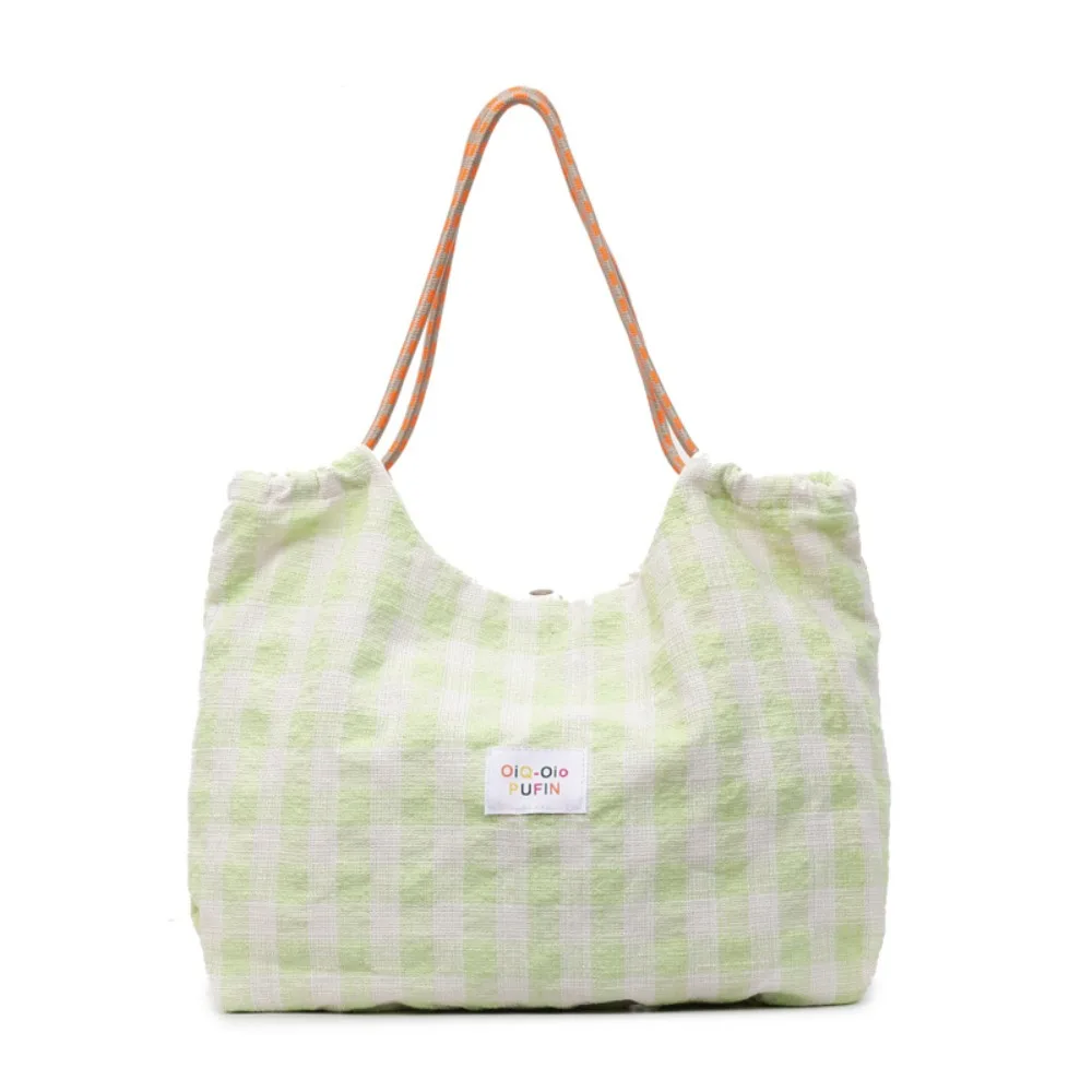 Large Capacity Women Plaid Shoulder Bag Lightweight Open-top Buckle Design Canvas Tote Bag Durable Handbag Outdoor Shopping Use
Large Capacity Women Plaid Shoulder Bag Lightweight Open-top Buckle Design Canvas Tote Bag Durable Handbag Outdoor Shopping Use