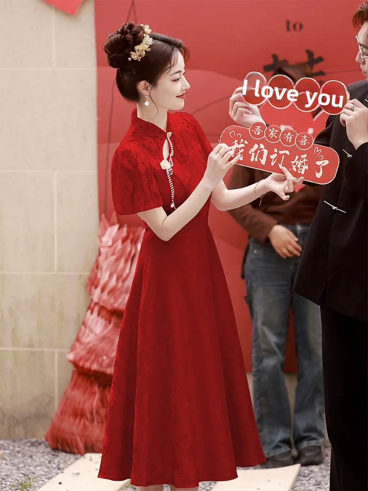 High Waist Materni Qipao Wedding Dr Red Evening Gown for Pregnant Brides Summer Engagement Par Outfit Belly Covering
High Waist Materni Qipao Wedding Dr Red Evening Gown for Pregnant Brides Summer Engagement Par Outfit Belly Covering