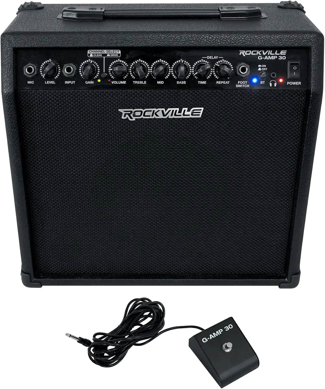 G-AMP 30 Watt Guitar Combo Amplifier, Bluetooth, Mic Input, Footswitch, Delay Effect, for Home Practice and Small Gigs
G-AMP 30 Watt Guitar Combo Amplifier, Bluetooth, Mic Input, Footswitch, Delay Effect, for Home Practice and Small Gigs