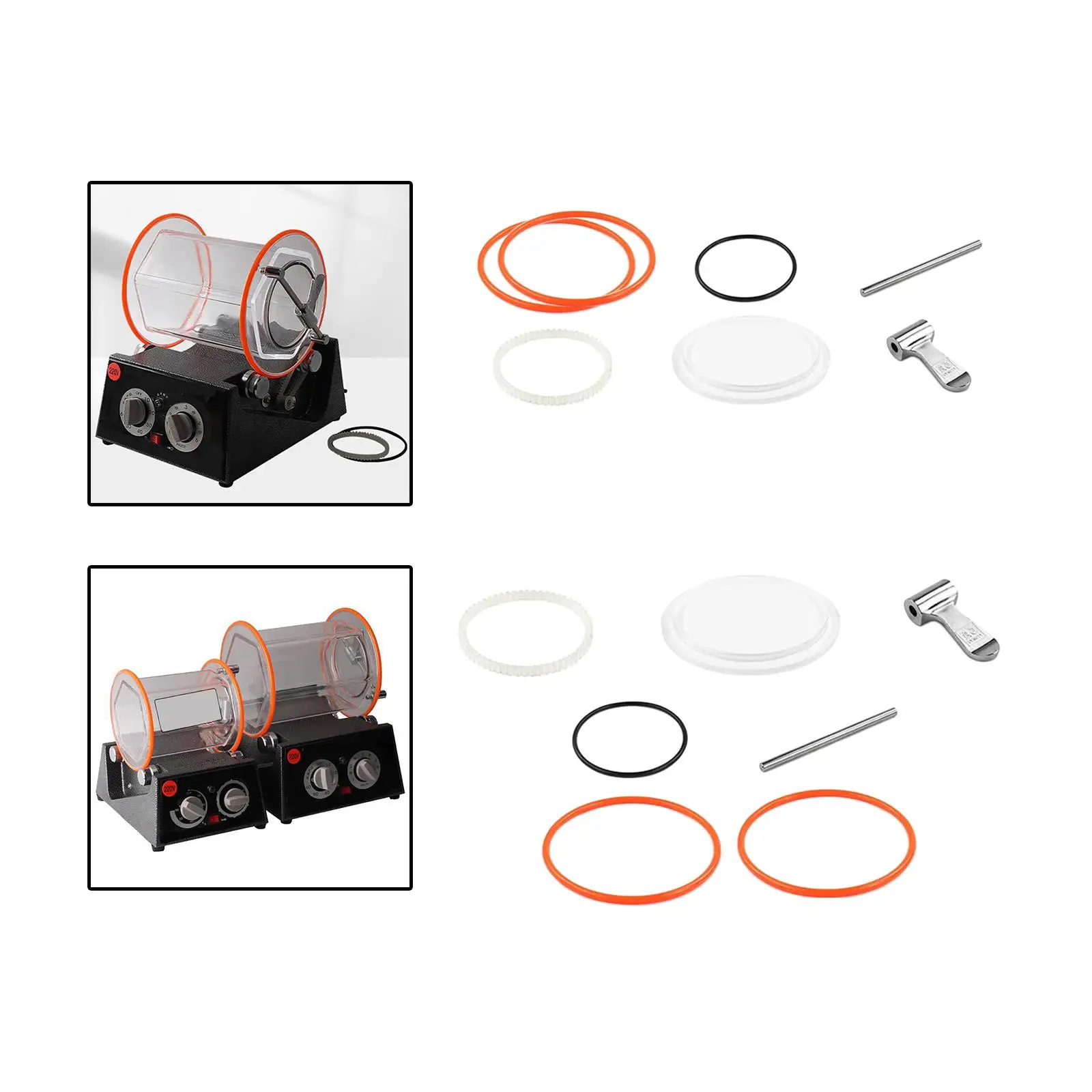 7Pcs Jewelry Rotary Tumbler Polisher Replacement Set Rubber Chain Dentate Strip Sealing Rings Rotary Barrel Cover Jewelry Tools
7Pcs Jewelry Rotary Tumbler Polisher Replacement Set Rubber Chain Dentate Strip Sealing Rings Rotary Barrel Cover Jewelry Tools