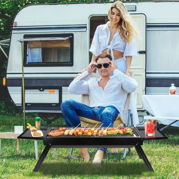 Складной угольный гриль-барбекю из нержавеющей стали с сеткой для полки, простая установка для кемпинга, пикника, вечеринки на открытом воздухе, заднего двора
Складной угольный гриль-барбекю из нержавеющей стали с сеткой для полки, простая установка для кемпинга, пикника, вечеринки на открытом воздухе, заднего двора