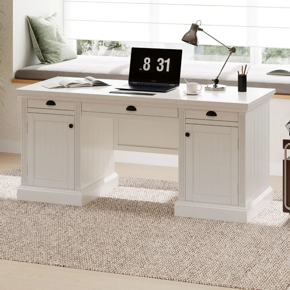 67''Modern Executive Desk, with 2 Storage Cabinet and 3 Drawers, Rectangle Home Office Desks ,Computer Desk
67''Modern Executive Desk, with 2 Storage Cabinet and 3 Drawers, Rectangle Home Office Desks ,Computer Desk