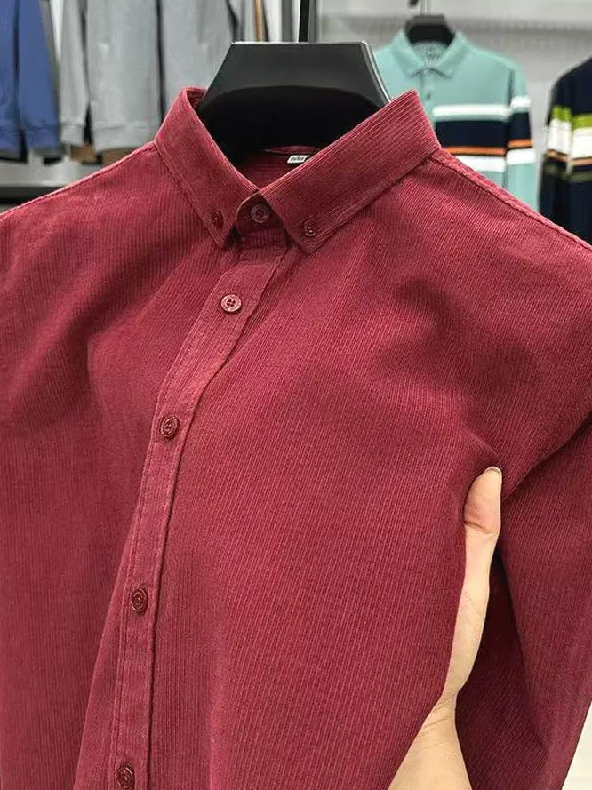 Angola Red Men's Shirt Casual Long Sleeve Corduroy Warm Open Cardigan Texture Leisure Workwear Shirt Loose Fit Youth Trend
Angola Red Men's Shirt Casual Long Sleeve Corduroy Warm Open Cardigan Texture Leisure Workwear Shirt Loose Fit Youth Trend