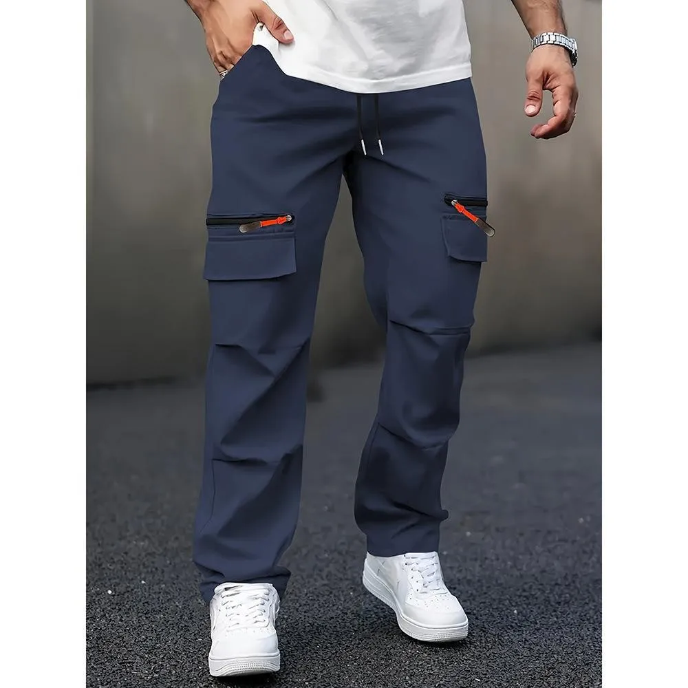 Casual Cargo Pants Navy Pants Black Zipper Pockets Utility Pants Gray Drawstring Waist Cargo Trousers Khaki Cuffed Hem Loose Fit
Casual Cargo Pants Navy Pants Black Zipper Pockets Utility Pants Gray Drawstring Waist Cargo Trousers Khaki Cuffed Hem Loose Fit