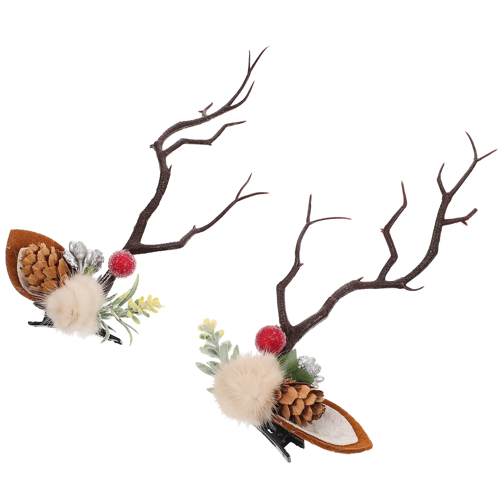 1Pair Christmas Hairpin with Deer Horns Design Duckbill Hair Grip for Holiday Party Xmas Costume Elk Antlers Barrette Chic Style
1Pair Christmas Hairpin with Deer Horns Design Duckbill Hair Grip for Holiday Party Xmas Costume Elk Antlers Barrette Chic Style