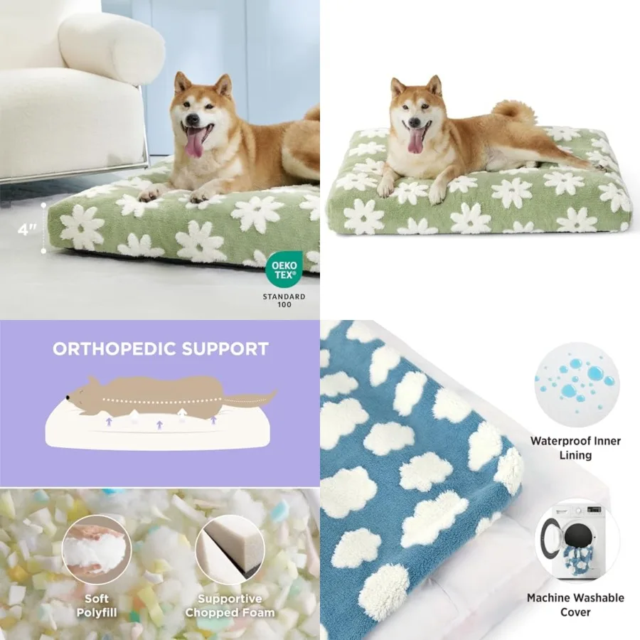 Dog Beds Large Sized-Thick Shredded Chopped Foam Pet Bed Indoor as Bed Gift with Removable Cover, Cute Modern Fuzzy Plush and A
Dog Beds Large Sized-Thick Shredded Chopped Foam Pet Bed Indoor as Bed Gift with Removable Cover, Cute Modern Fuzzy Plush and A