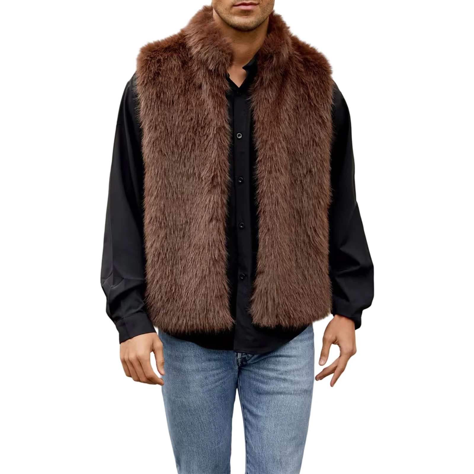 Men Winter Vest Sleeveless Jacket Furry Faux Fur Vest Gilet Outwear for Casual Daily
Men Winter Vest Sleeveless Jacket Furry Faux Fur Vest Gilet Outwear for Casual Daily