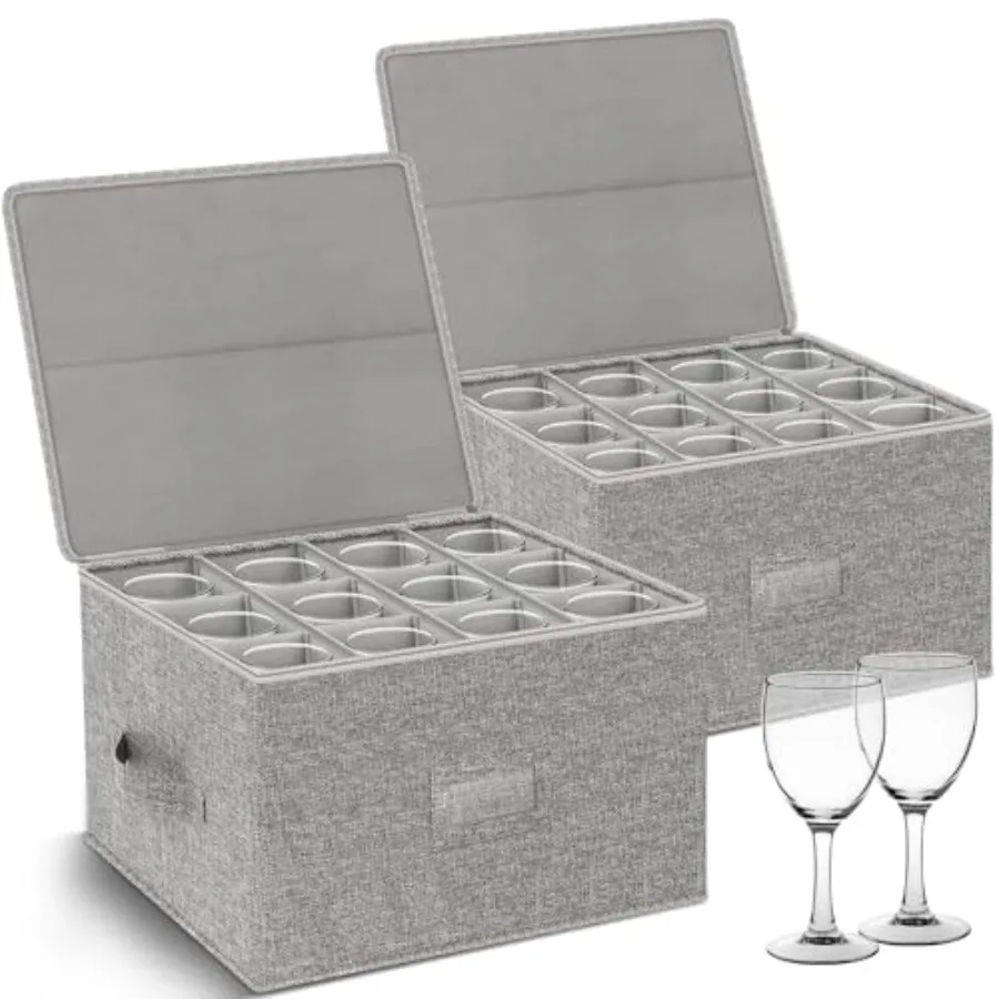 Box 2Pack, Stemware Container Cases, Stackable w/Hard Shell Top Sides Bottom, Moving Supplies, China Storage Containers for 24
Box 2Pack, Stemware Container Cases, Stackable w/Hard Shell Top Sides Bottom, Moving Supplies, China Storage Containers for 24
