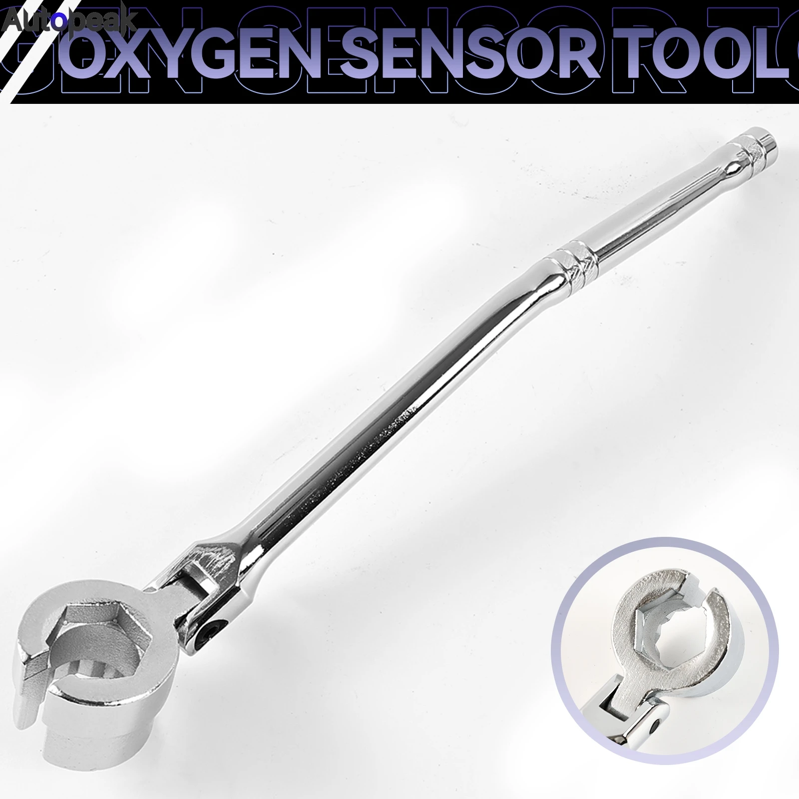 Oxygen Sensor Flex Head Wrench Adjustable Spanner Socket 22mm 7/8in Heavy Duty Easy to Install Removal Tool for Car Accessories
Oxygen Sensor Flex Head Wrench Adjustable Spanner Socket 22mm 7/8in Heavy Duty Easy to Install Removal Tool for Car Accessories