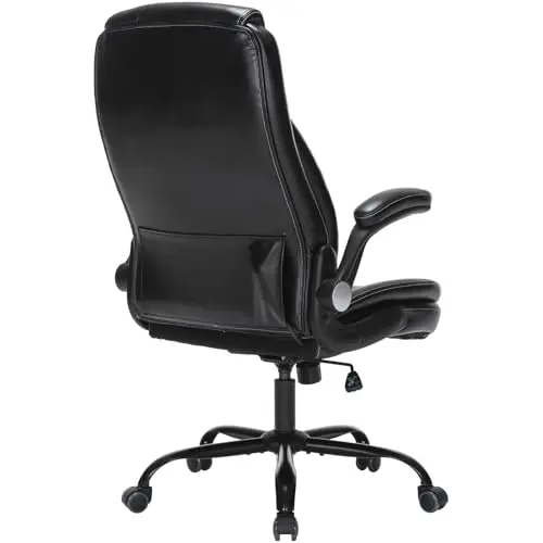 Black PU Leather Executive Chair, 300 Lbs Capacity, Ergonomic With Adjustable Lumbar, 360° Swivel, Recline & Flip-Up Arms
Black PU Leather Executive Chair, 300 Lbs Capacity, Ergonomic With Adjustable Lumbar, 360° Swivel, Recline & Flip-Up Arms