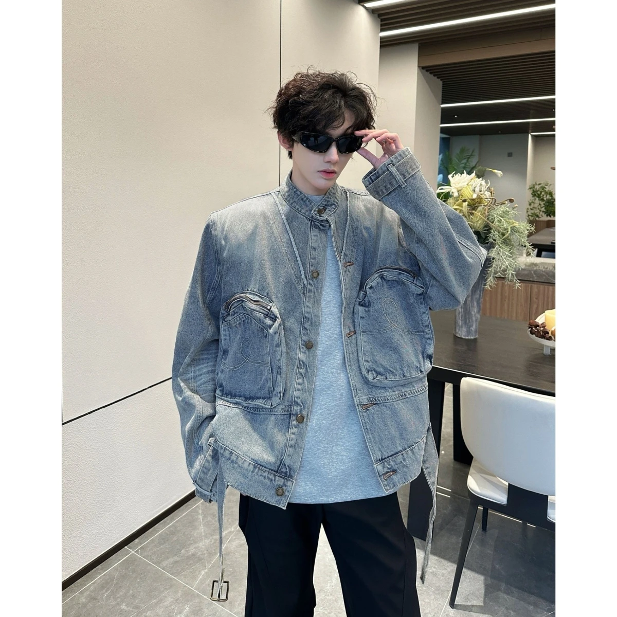 Retro American Denim Jacket Unisex Loose Casual Heavy Wear Stand Collar Lazy Style Spring Autumn Trendy Outerwear
Retro American Denim Jacket Unisex Loose Casual Heavy Wear Stand Collar Lazy Style Spring Autumn Trendy Outerwear