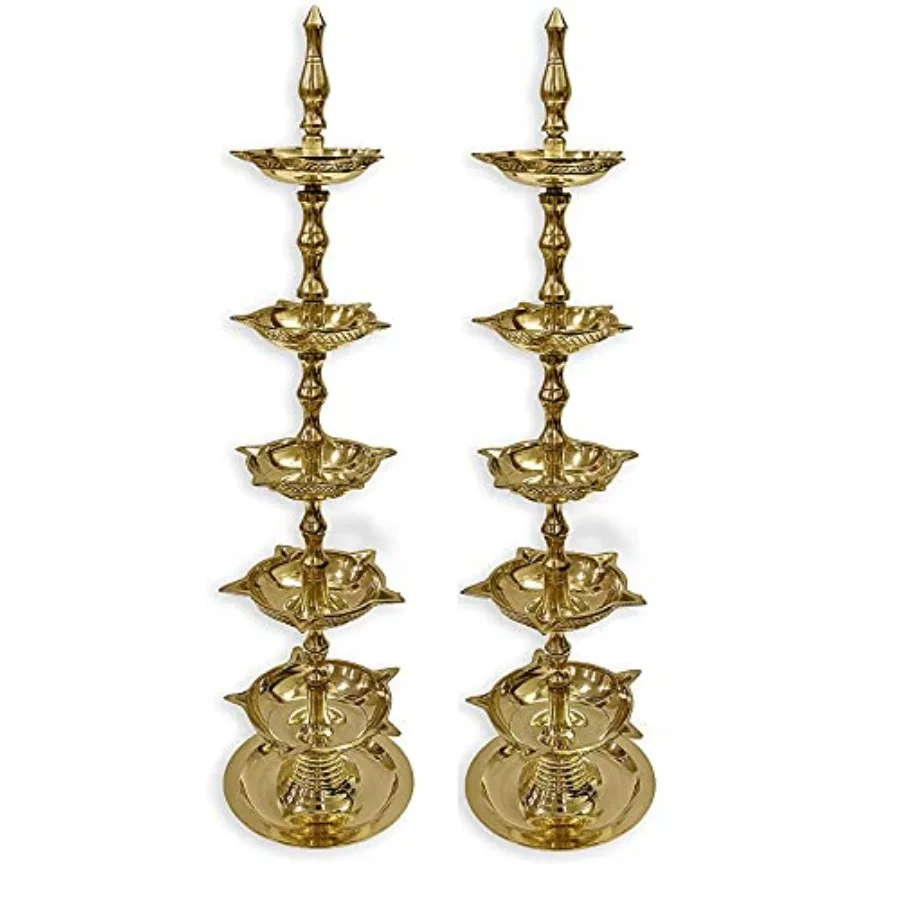 SATVIK 2 Pc Standing Brass Kerala Samai Diwali Deepak for Puja Traditional Panchmahal Pooja Deepam Diya Oil Lamp Kutthu Vilakku
SATVIK 2 Pc Standing Brass Kerala Samai Diwali Deepak for Puja Traditional Panchmahal Pooja Deepam Diya Oil Lamp Kutthu Vilakku