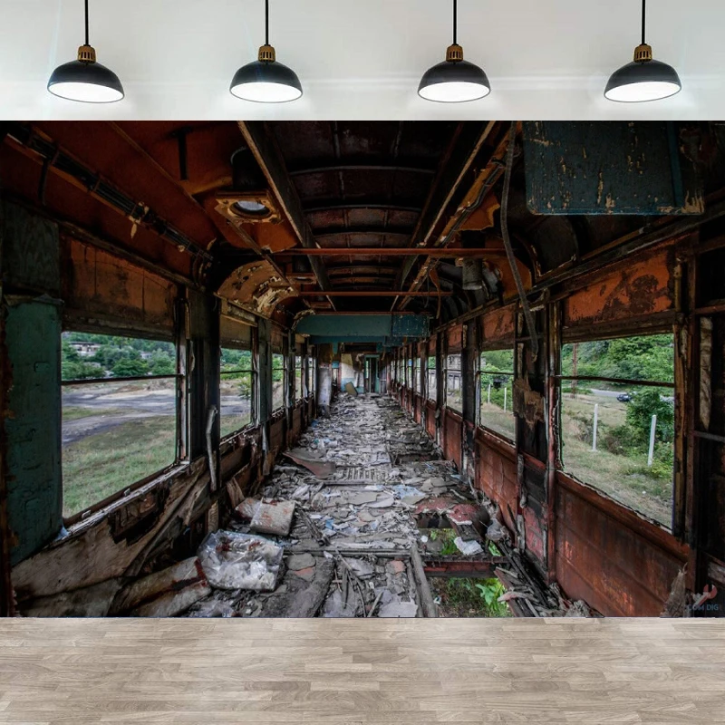 Old Abandoned Train Photography Backdrop Train Carriage Rusty Shabby Train Interior Scene Background Wall Party Decor Poster
Old Abandoned Train Photography Backdrop Train Carriage Rusty Shabby Train Interior Scene Background Wall Party Decor Poster