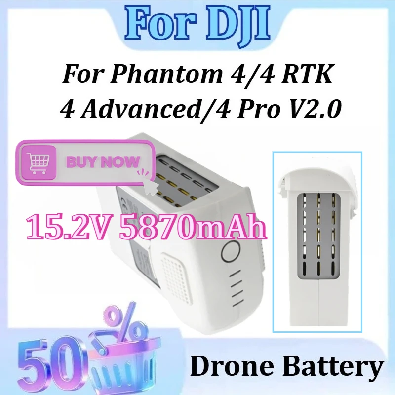 15.2V 5870mAh for DJI Phantom 4/4 RTK / 4 Advanced/4 Pro V2.0 Series Upgraded Drone Flight Time 30 Minutes High Quality in Stock
15.2V 5870mAh for DJI Phantom 4/4 RTK / 4 Advanced/4 Pro V2.0 Series Upgraded Drone Flight Time 30 Minutes High Quality in Stock