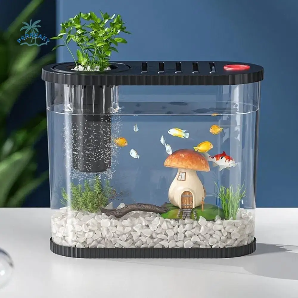 Shatterproof Tabletop Fish Bowl Transparent Space-Saving Plastic Fish Tank with Filter Compartment Clear Table Fish Bowl
Shatterproof Tabletop Fish Bowl Transparent Space-Saving Plastic Fish Tank with Filter Compartment Clear Table Fish Bowl