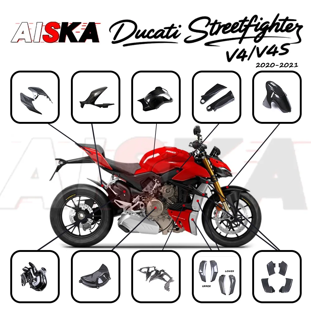 For DUCATI Streetfighter V4 V4S 2020 2021 3K Carbon Fiber Retrofit Part Fender Winglets Side Panel Footrest Tail Cover Fairing
For DUCATI Streetfighter V4 V4S 2020 2021 3K Carbon Fiber Retrofit Part Fender Winglets Side Panel Footrest Tail Cover Fairing
