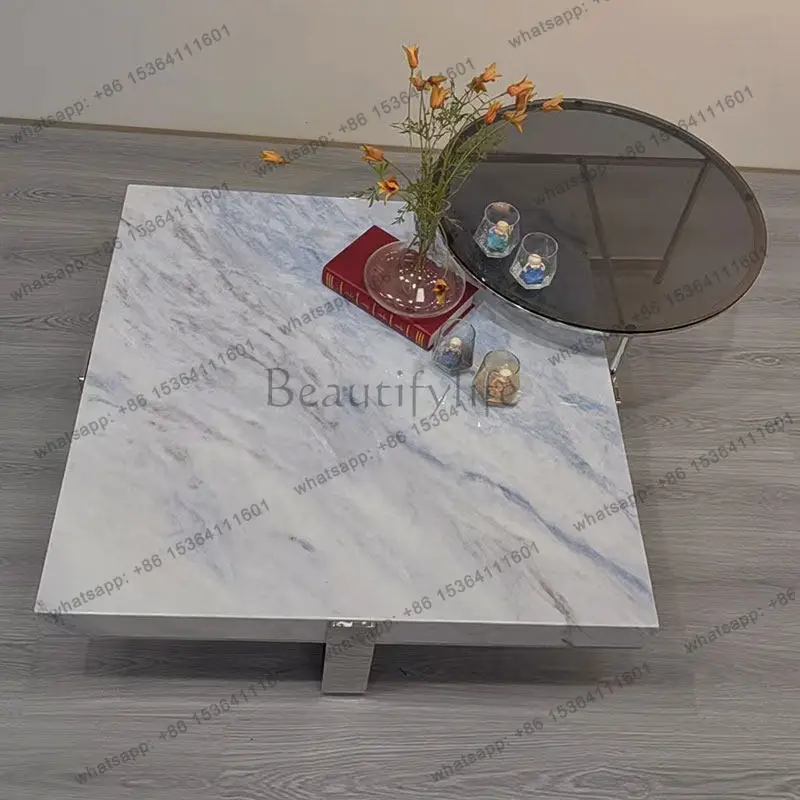 Italian minimalist square marble coffee table living room home light luxury high sense modern simplicity
Italian minimalist square marble coffee table living room home light luxury high sense modern simplicity