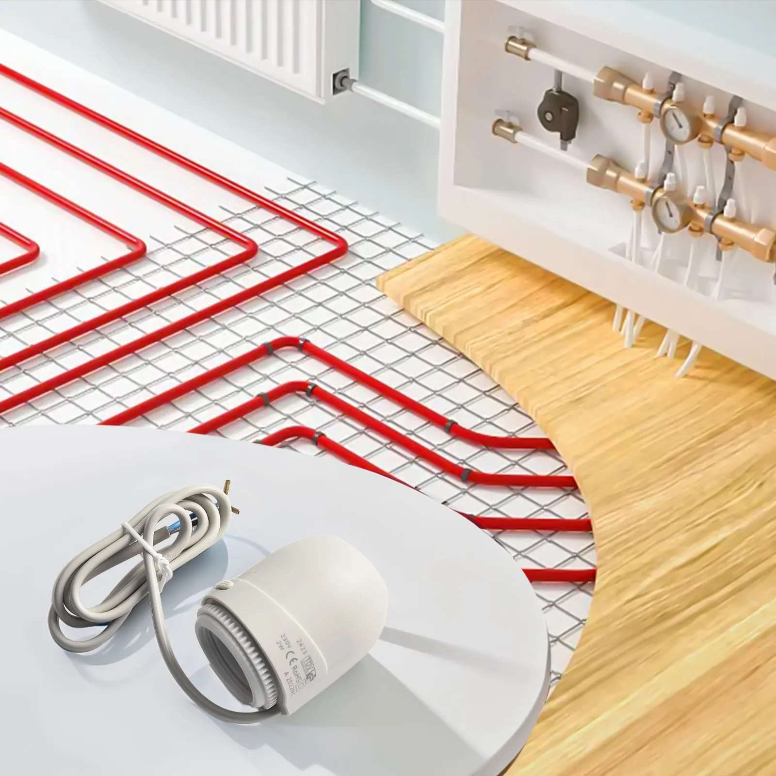 Energy efficient AC230V Electric Heating Actuator Manifold for Floor Heating Thermostat Cost effective Heating Solution
Energy efficient AC230V Electric Heating Actuator Manifold for Floor Heating Thermostat Cost effective Heating Solution