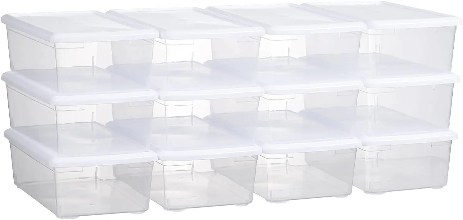 6 Quart Clear Plastic Storage Bins with White Lids Stackable Box Craft Storage Organizing Container,12 Pack
6 Quart Clear Plastic Storage Bins with White Lids Stackable Box Craft Storage Organizing Container,12 Pack