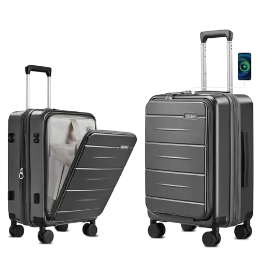Carry On Luggage with Top Opening, Expandable with Front Pocket and USB Charging Port, Lightweight with Front Compartment Rolli
Carry On Luggage with Top Opening, Expandable with Front Pocket and USB Charging Port, Lightweight with Front Compartment Rolli