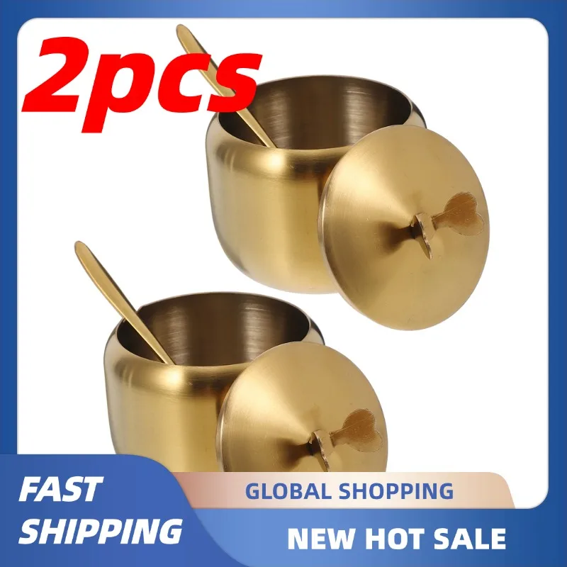 2pcs Stainless Steel Sugar Jar With Lid And Spoon multi-purpose Spice Container Kitchen Condiment Jars For Pepper Sugar Coffee
2pcs Stainless Steel Sugar Jar With Lid And Spoon multi-purpose Spice Container Kitchen Condiment Jars For Pepper Sugar Coffee