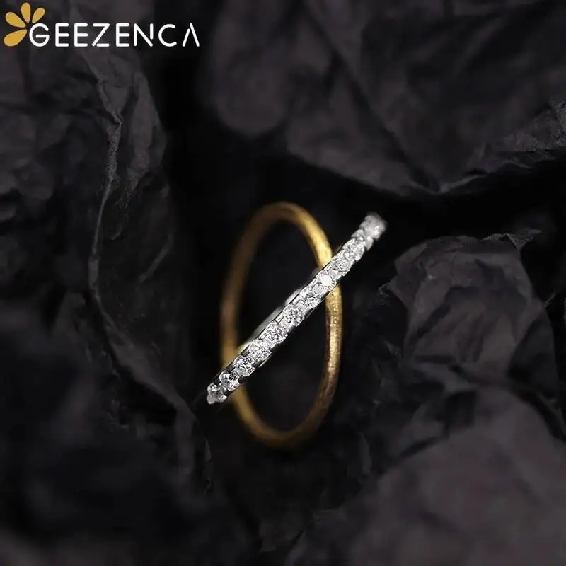 GEEZENCA S925 Silver Two Tone Plated Double Circles X Cross Zircon Rings For Women Pave Setting Designer Chic Ring 2023 New Gift
GEEZENCA S925 Silver Two Tone Plated Double Circles X Cross Zircon Rings For Women Pave Setting Designer Chic Ring 2023 New Gift