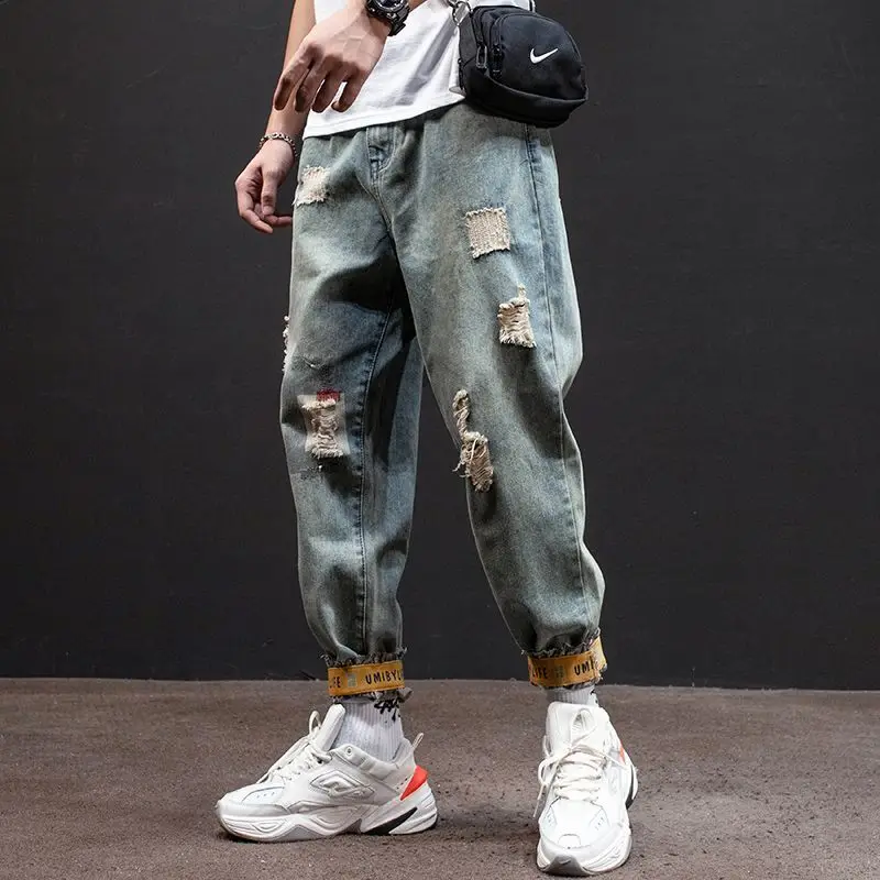 Foufurieux Men's Jeans Broken Ripped Retro Korean Fashion Man Cowboy Pants Graphic Torn Slim Fit Boot Cut Holes Trousers HIP HOP
Foufurieux Men's Jeans Broken Ripped Retro Korean Fashion Man Cowboy Pants Graphic Torn Slim Fit Boot Cut Holes Trousers HIP HOP