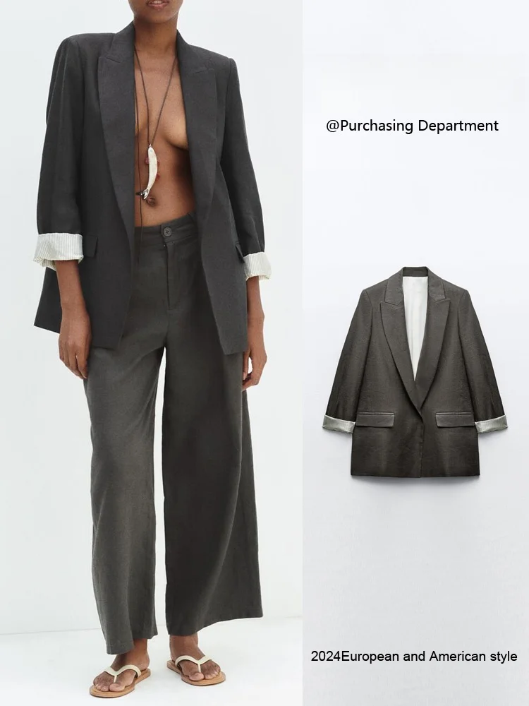 New Summer Women's Long Sve Suit Jaet Roll Cuff Opening Front Zipper ort Length Commute Sle Faion Outerwear
New Summer Women's Long Sve Suit Jaet Roll Cuff Opening Front Zipper ort Length Commute Sle Faion Outerwear