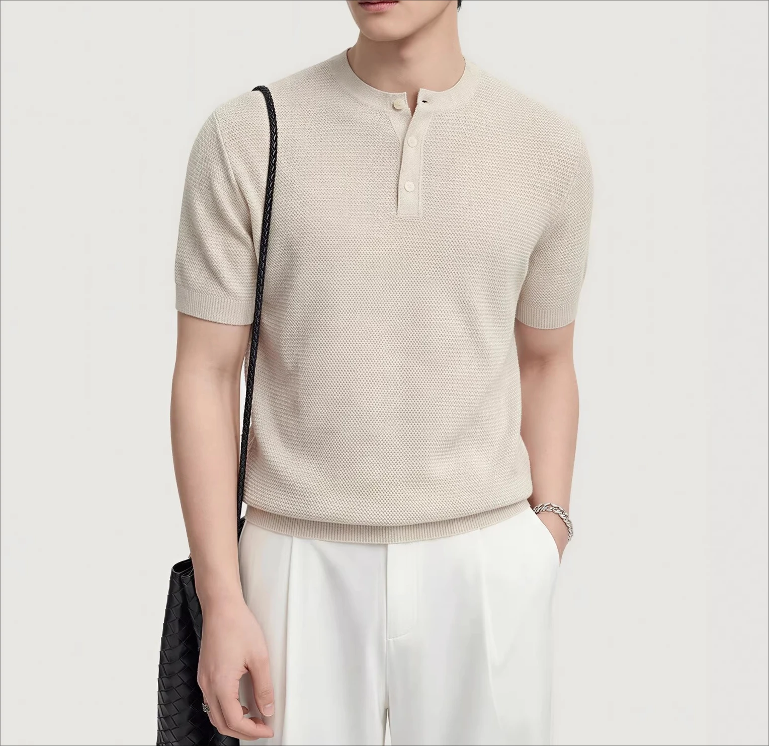 Old Money Breathable Henry Neck Knitted Short Sleeve Men's Casual Business T-Shirt Summer
Old Money Breathable Henry Neck Knitted Short Sleeve Men's Casual Business T-Shirt Summer