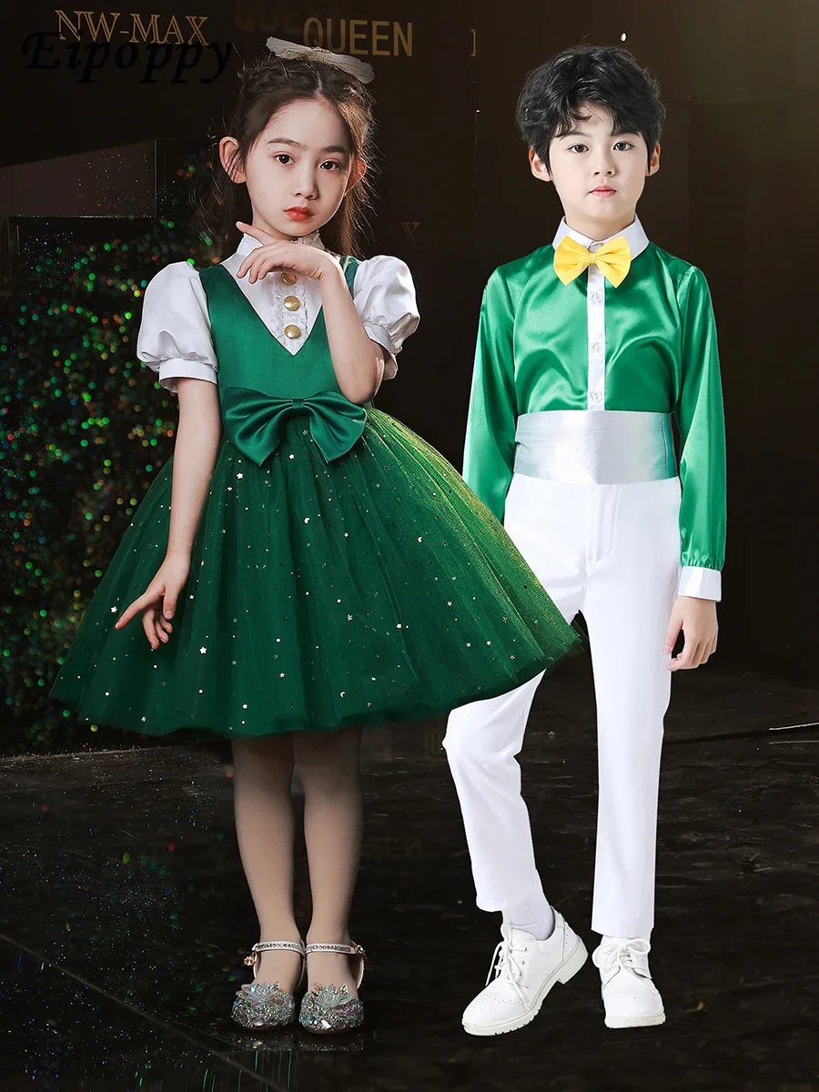 Children Chorus Clothing Performance Wear Boys and Girls Host Speech Performance Costumes
Children Chorus Clothing Performance Wear Boys and Girls Host Speech Performance Costumes