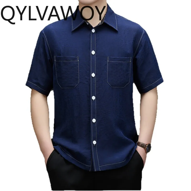 QYLVAWOY 100% Mulberry Silk Men's Shirts Xiangyunsha Man Summer Shirt Loose Shirts for Man Short Sleeve Tops Breathable 고퀄 셔츠
QYLVAWOY 100% Mulberry Silk Men's Shirts Xiangyunsha Man Summer Shirt Loose Shirts for Man Short Sleeve Tops Breathable 고퀄 셔츠
