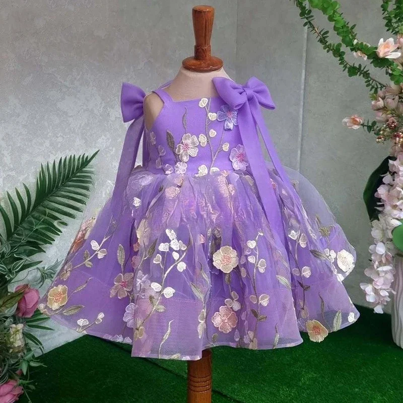 2025 Formal Ceremony Gown Baby Girl First Birthday Purple Strappy Floral Christening Dress Baptism Flower Girl Matching
2025 Formal Ceremony Gown Baby Girl First Birthday Purple Strappy Floral Christening Dress Baptism Flower Girl Matching