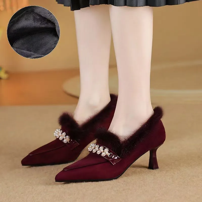 Fine Heel Pointed Rhinestone Waterproof Table Fashion All Comfortable Non-slip Breathable Wear-resistant Fashion Women's Shoes
Fine Heel Pointed Rhinestone Waterproof Table Fashion All Comfortable Non-slip Breathable Wear-resistant Fashion Women's Shoes