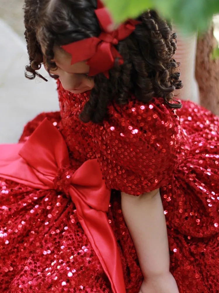 Children's Red Sequin Puff Skirt2025New Style Cross-Birthday Party Elegant Bowknot Puff Sleeve Princess Dress
Children's Red Sequin Puff Skirt2025New Style Cross-Birthday Party Elegant Bowknot Puff Sleeve Princess Dress