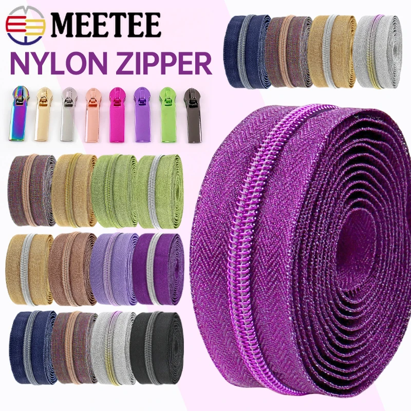 2/5/10M 5# Nylon Zippers Tape+Slider Garment Decor Replace Zipper Puller Bag Luggage Closure Zip Repair Kits Sewing Accessories
2/5/10M 5# Nylon Zippers Tape+Slider Garment Decor Replace Zipper Puller Bag Luggage Closure Zip Repair Kits Sewing Accessories