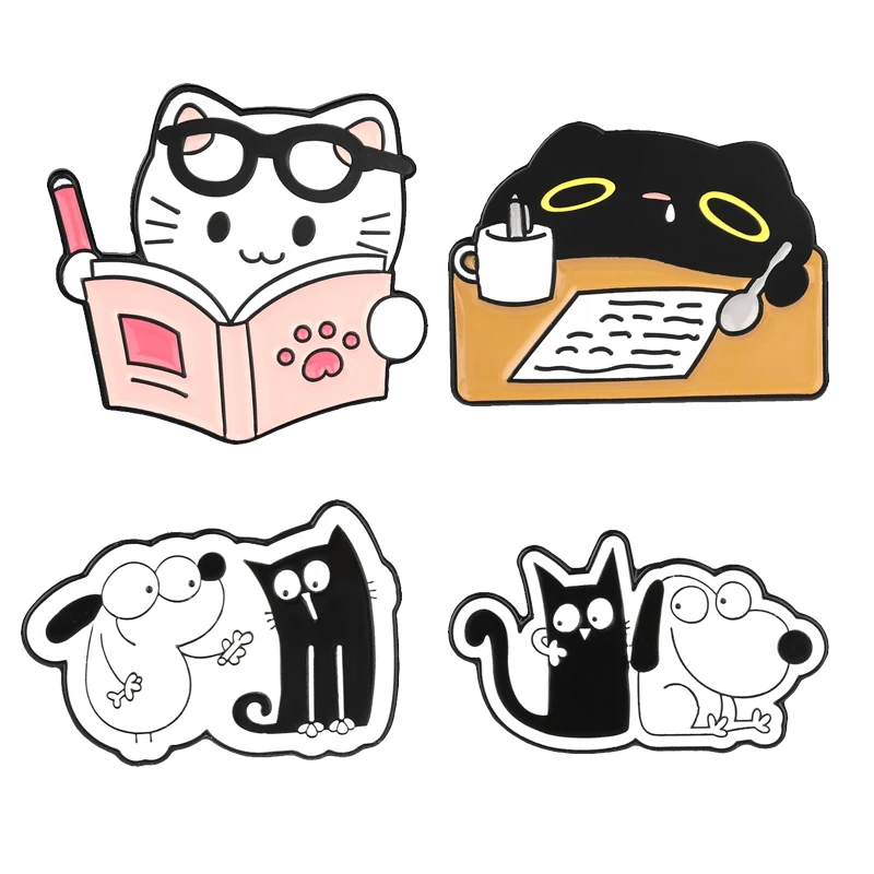 Cute Animal Working Reading Cat Enamel Pins Sleepy Tired Kitten Comic Character Earl Dog Cartoon Brooch Lapel Badge Jewelry Gift
Cute Animal Working Reading Cat Enamel Pins Sleepy Tired Kitten Comic Character Earl Dog Cartoon Brooch Lapel Badge Jewelry Gift