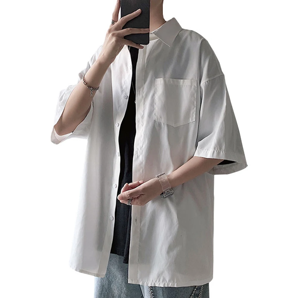 Summer Men Half-Sleeved Shirt Men Solid Color Fashion Office Shirts Male Casual Loose Button Pocket Shirt Men Clothing
Summer Men Half-Sleeved Shirt Men Solid Color Fashion Office Shirts Male Casual Loose Button Pocket Shirt Men Clothing