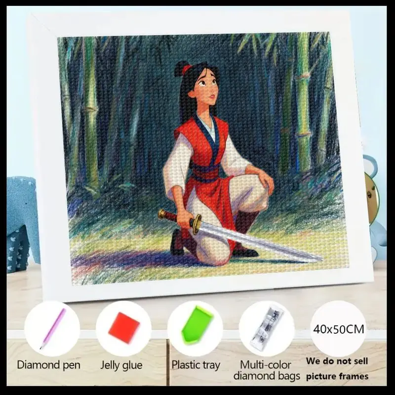 1 шт. Мулан Дисней Воин Принцесса 5D Набор алмазной живописи, DIY Полная дрель Мулан в бамбуковом лесу Алмазное искусство, 40x50 см сверкающий 
1 шт. Мулан Дисней Воин Принцесса 5D Набор алмазной живописи, DIY Полная дрель Мулан в бамбуковом лесу Алмазное искусство, 40x50 см сверкающий
