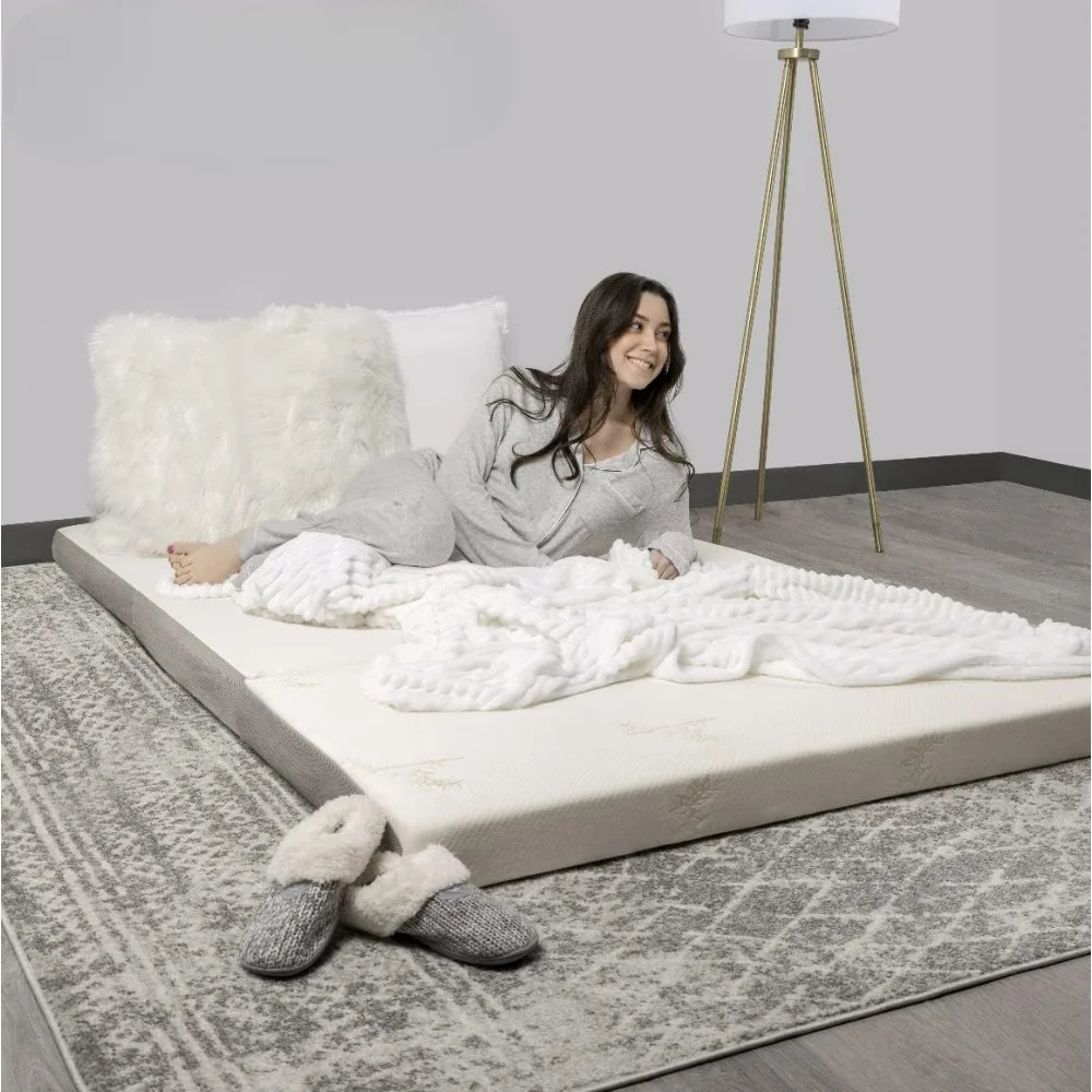 Tri Folding Mattress with Washable Cover Space Saver, for Bedroom,dorm,apartment, Cover Is Machine Washable for Easy Care
Tri Folding Mattress with Washable Cover Space Saver, for Bedroom,dorm,apartment, Cover Is Machine Washable for Easy Care