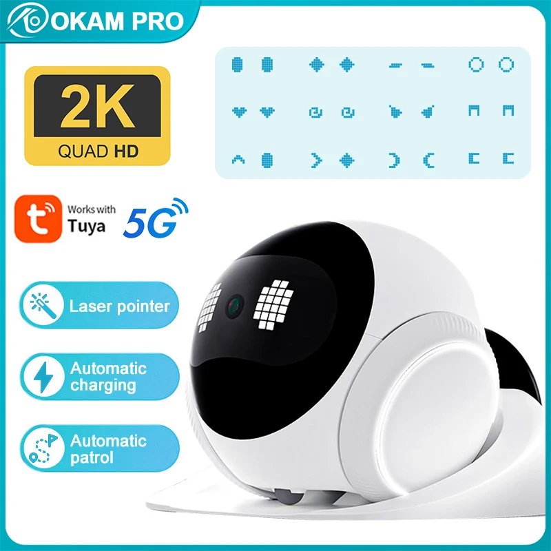 OKAM Companion Robot Camera HD 2K 5G WiFi Smart Camera AI Motion Detection with Pet Recognition IP CCTV Laser Pointer TUYA APP
OKAM Companion Robot Camera HD 2K 5G WiFi Smart Camera AI Motion Detection with Pet Recognition IP CCTV Laser Pointer TUYA APP