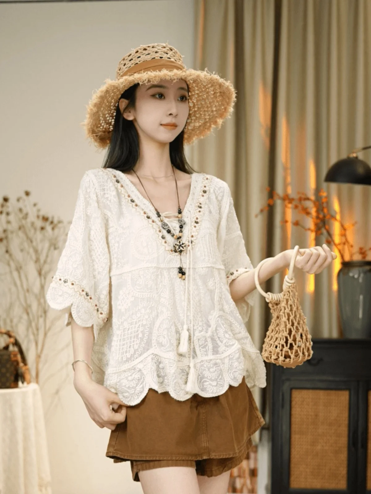 Slimming Effect Vintage Sle Women's irt Spring Faion Unique Super Cute ort Sve V-ne Casual Wear Resistant
Slimming Effect Vintage Sle Women's irt Spring Faion Unique Super Cute ort Sve V-ne Casual Wear Resistant