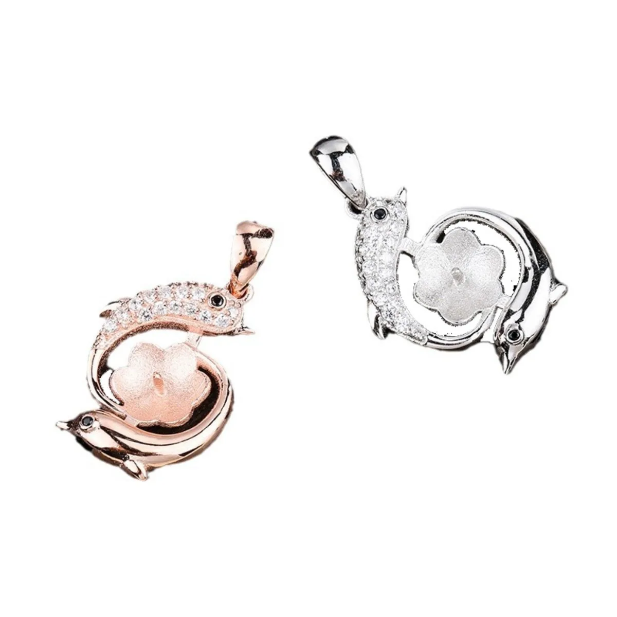 Pendant Blank For 8-10mm Half-drilled Round Beads/Pearls 925 Silver Zircon Dolphin Pendant Setting
Pendant Blank For 8-10mm Half-drilled Round Beads/Pearls 925 Silver Zircon Dolphin Pendant Setting