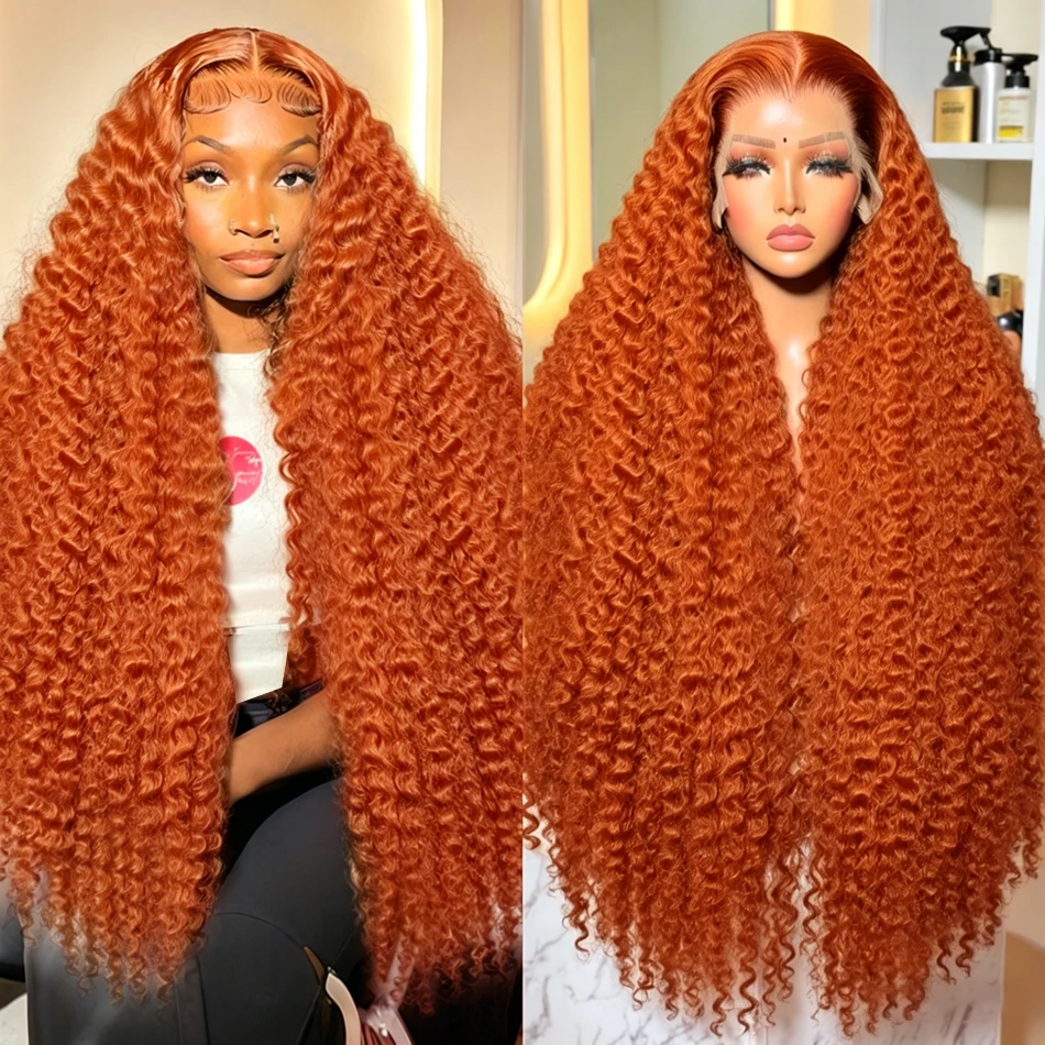 28 36 inch Ginger Deep Curly 13x6 Lace Front Wig #350 Colored 13x4 Transparent Lace Frontal Wig Orange Human Hair Wigs For Women
28 36 inch Ginger Deep Curly 13x6 Lace Front Wig #350 Colored 13x4 Transparent Lace Frontal Wig Orange Human Hair Wigs For Women