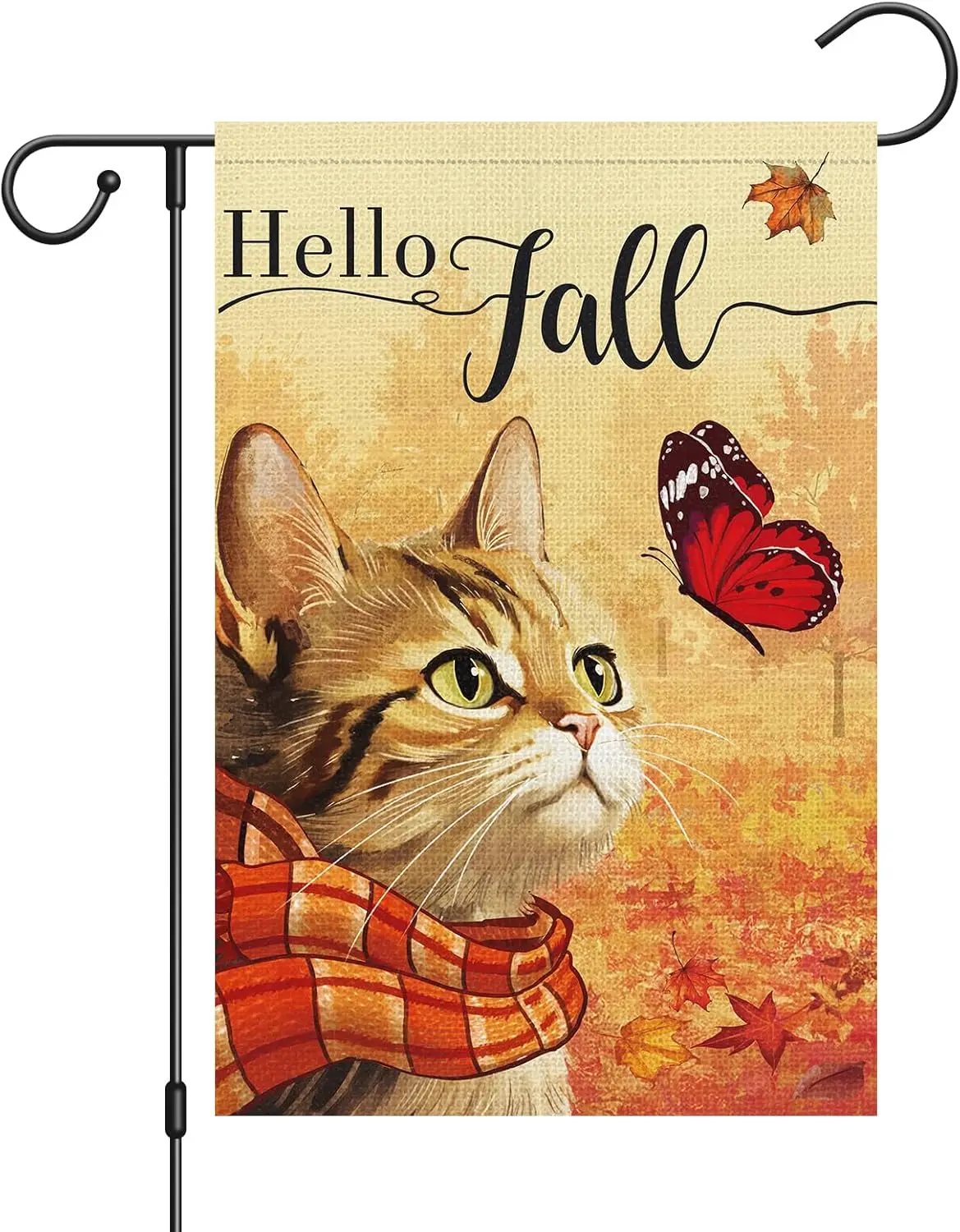 Флаг для сада с кошкой Hello Fall, 12x18 дюймов, двусторонний фотофлаг для фермерского дома, сезонный День благодарения, праздничное украшение (
Флаг для сада с кошкой Hello Fall, 12x18 дюймов, двусторонний фотофлаг для фермерского дома, сезонный День благодарения, праздничное украшение (