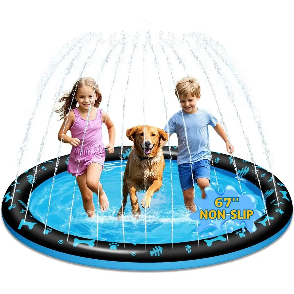 67" Splash Pad or Kids and Dogs, Non-Slip Sprinkler Play Mat, Outdoor Water Toys or Toddlers 1-3 & Kids Ages 4-8, Backyard Summe
67" Splash Pad or Kids and Dogs, Non-Slip Sprinkler Play Mat, Outdoor Water Toys or Toddlers 1-3 & Kids Ages 4-8, Backyard Summe