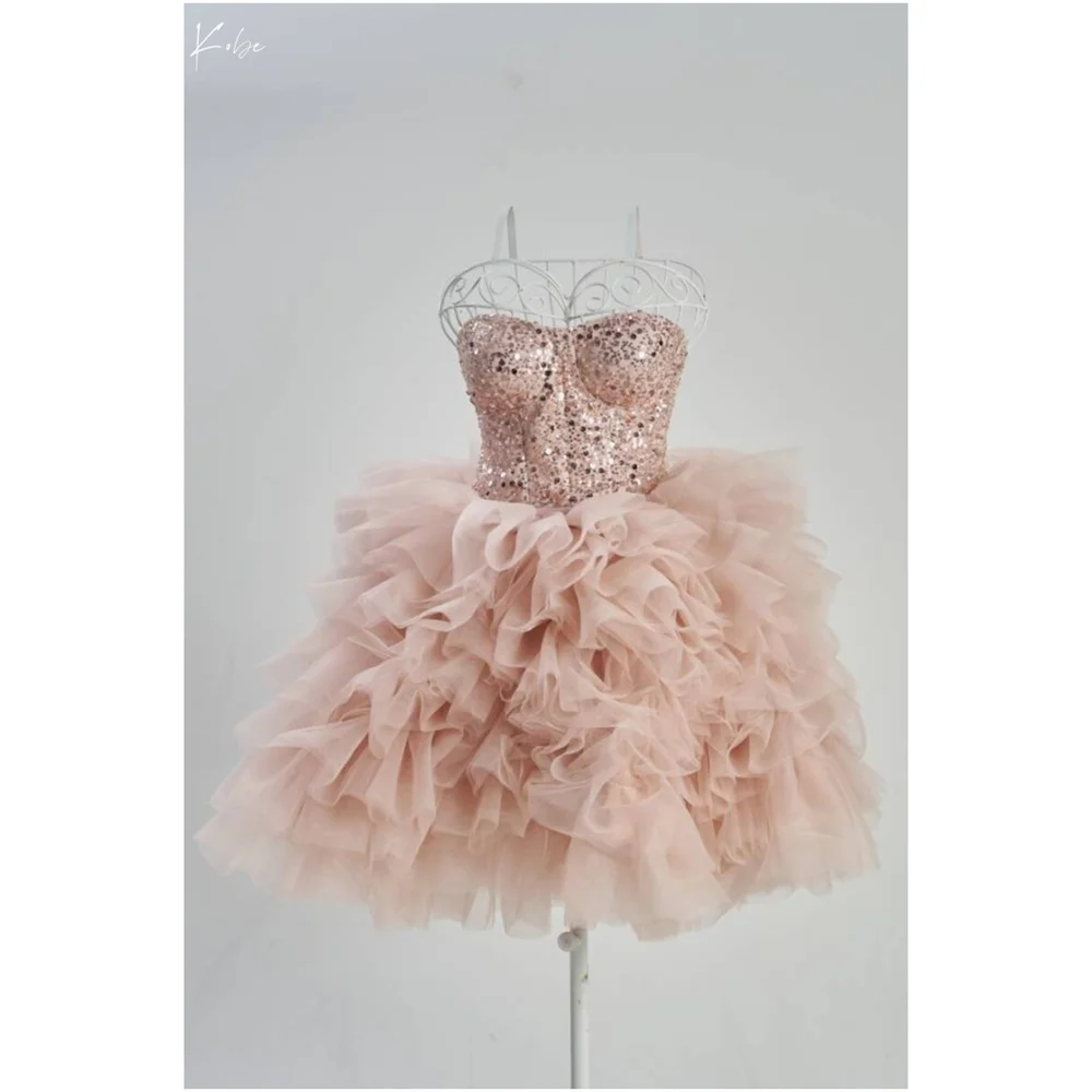 Kobe Customized Strapless Tulle So-mini Princess Prom Dress Lace-Up Pinkl فساتين سهرات Sleeveless Shiny Sequins Party dress 2025
Kobe Customized Strapless Tulle So-mini Princess Prom Dress Lace-Up Pinkl فساتين سهرات Sleeveless Shiny Sequins Party dress 2025