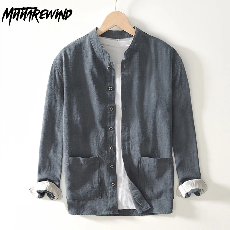 Chinese Vintage Shirt Men Long Sleeve Cotton Linen Shirt Man Spring Summer Big Pockets Stand Collar Shirt Breathable Tops Daily
Chinese Vintage Shirt Men Long Sleeve Cotton Linen Shirt Man Spring Summer Big Pockets Stand Collar Shirt Breathable Tops Daily