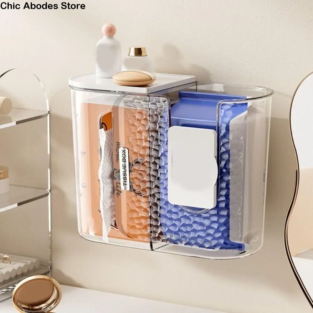 Practical 2 in 1 Wall Mounted Tissue Box No Punching Plastic Wipes Paper Storage Box Space Saving Paper Towel Holder for Home
Practical 2 in 1 Wall Mounted Tissue Box No Punching Plastic Wipes Paper Storage Box Space Saving Paper Towel Holder for Home